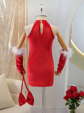 1pc Young Girl Elegant Red Dress, Spring/Fall
